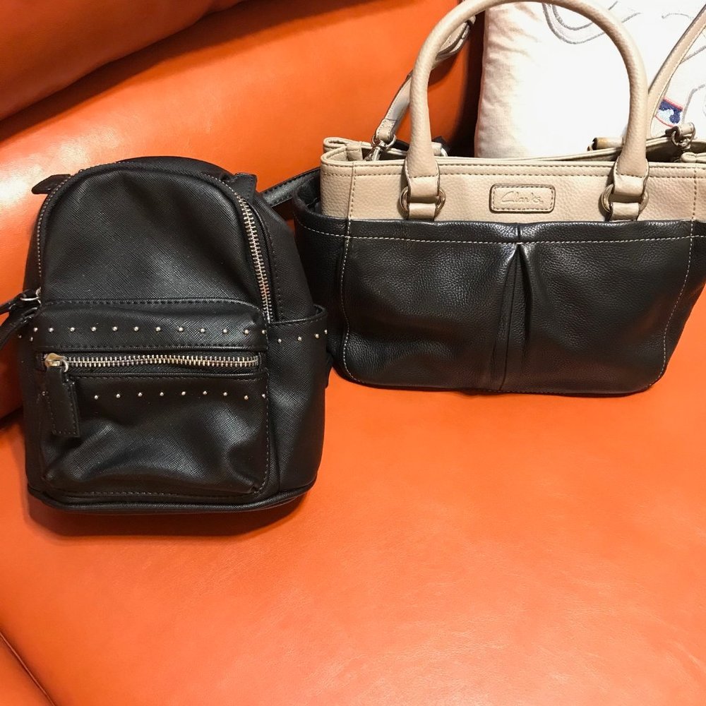 Clarks Leather bag Like New & free small backpack